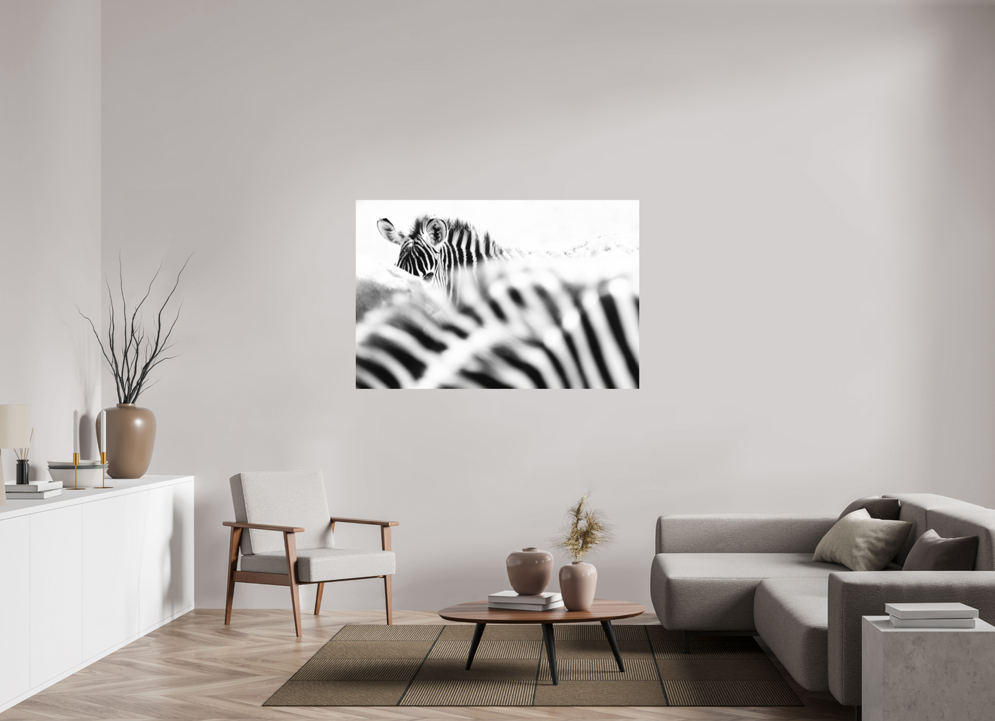 “Hidden in Stripes” – Black & White Zebra Fine Art Print